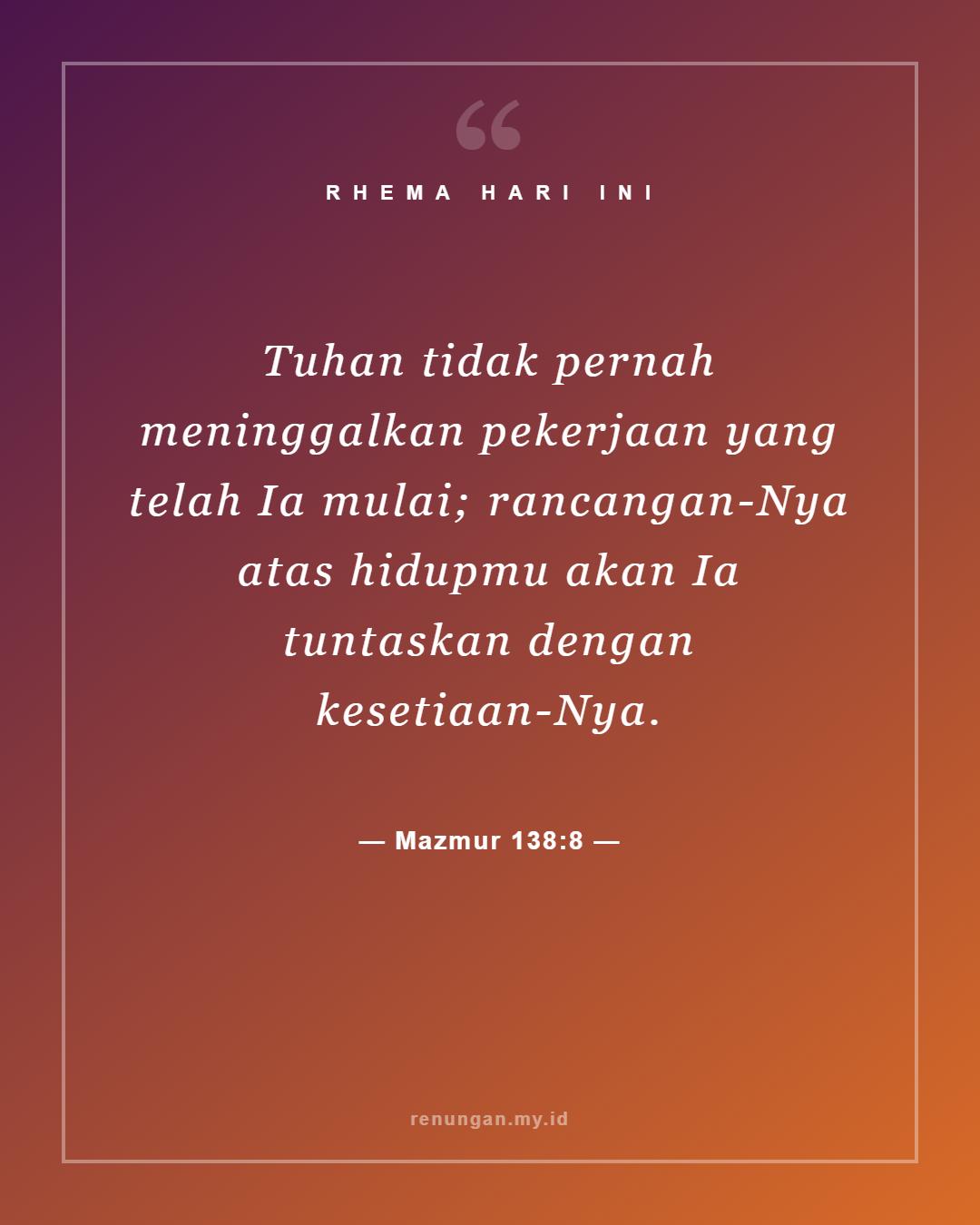 Mazmur 138:8