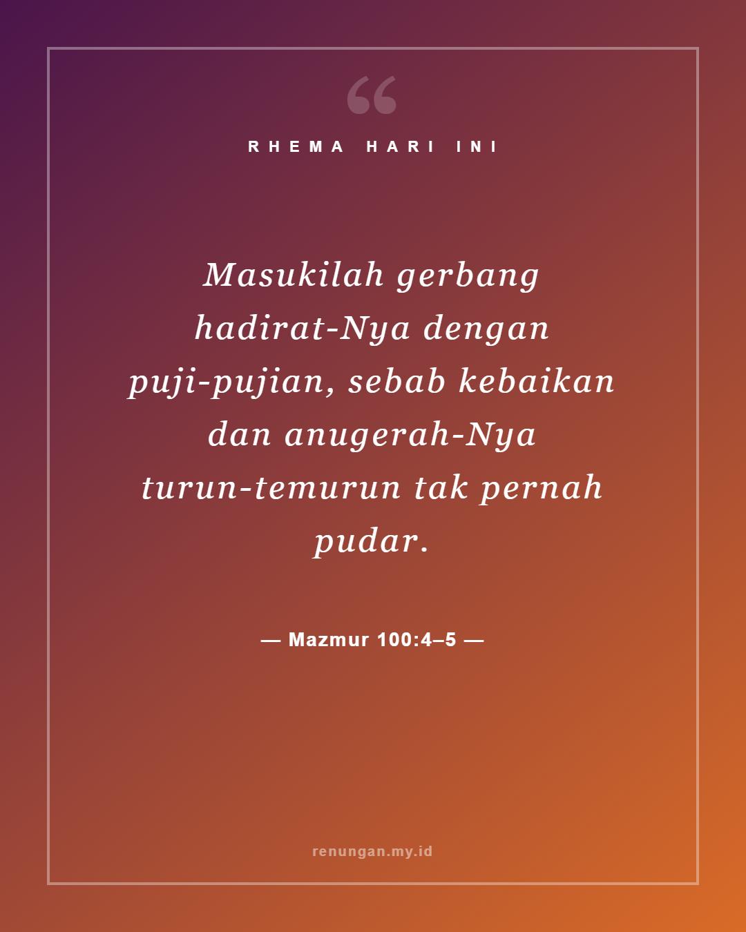 Mazmur 100:4–5
