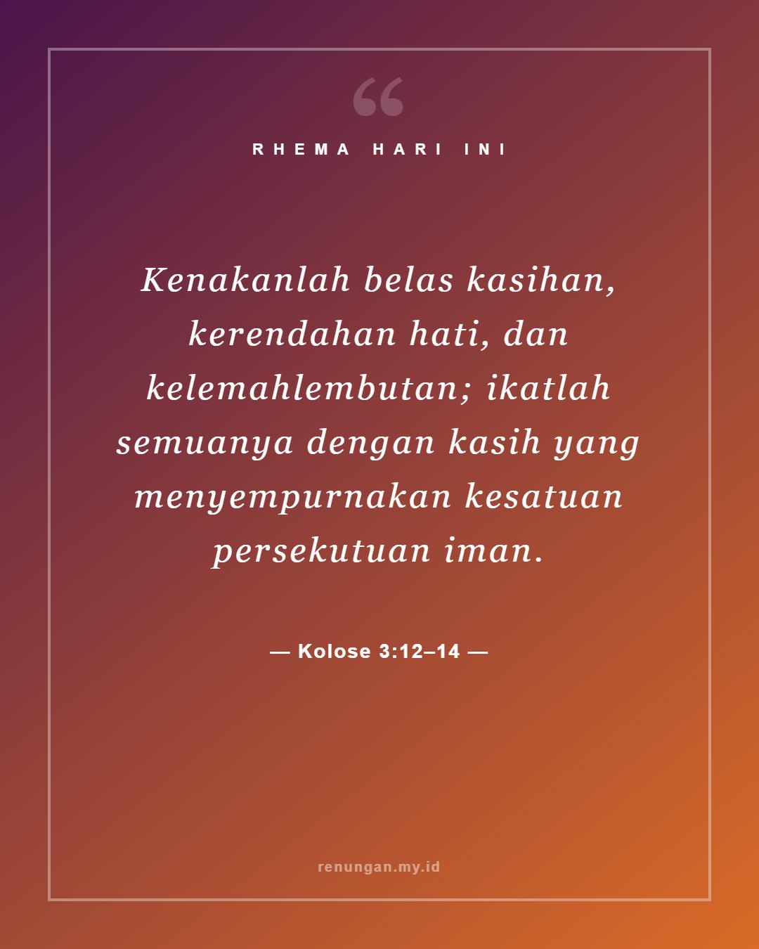 Kolose 3:12–14