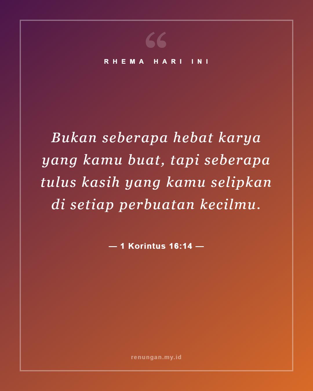 1 Korintus 16:14