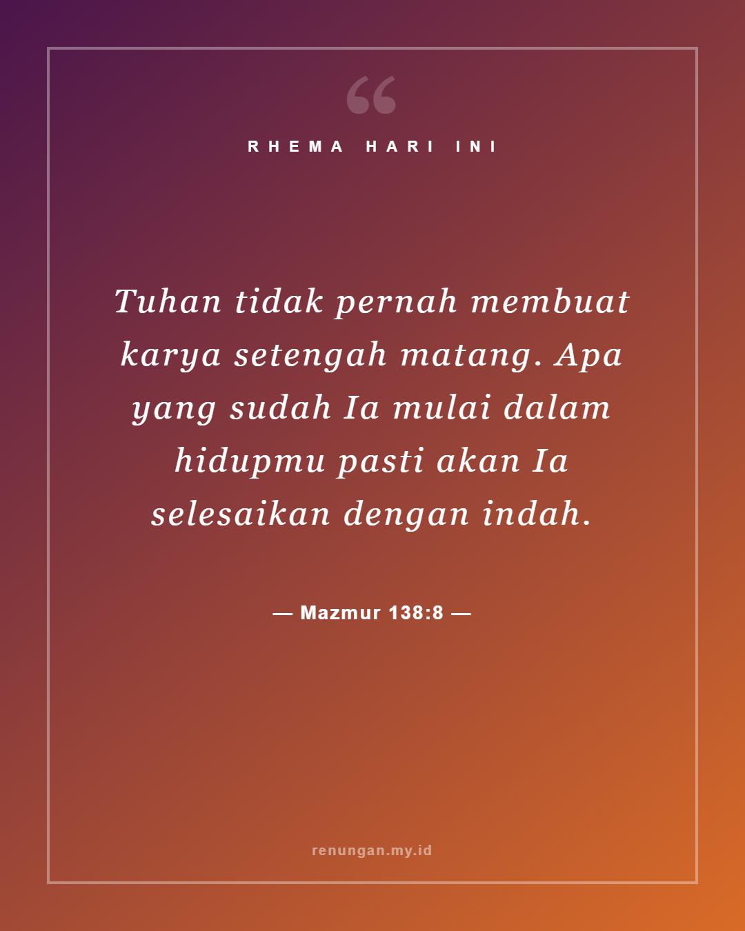 Mazmur 138:8