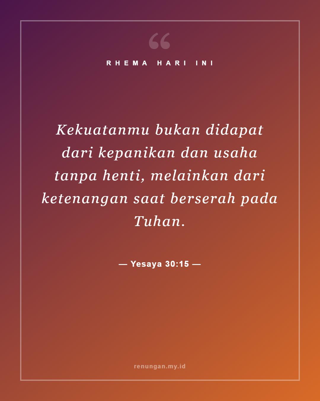 Yesaya 30:15