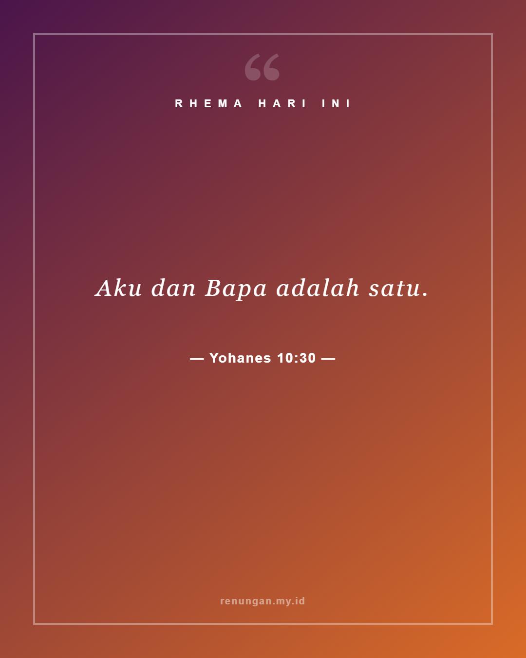 Yohanes 10:30