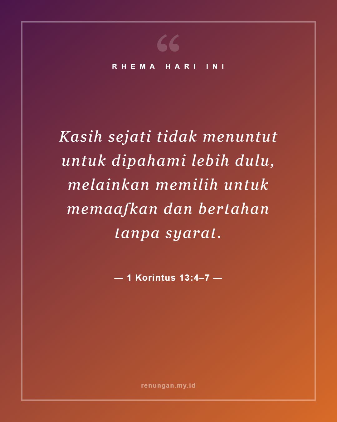 1 Korintus 13:4–7