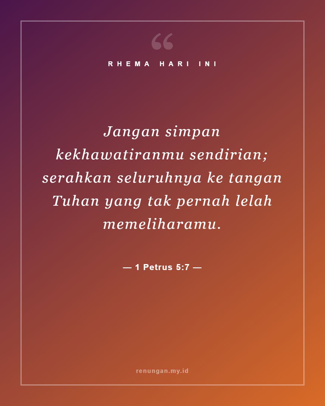 1 Petrus 5:7
