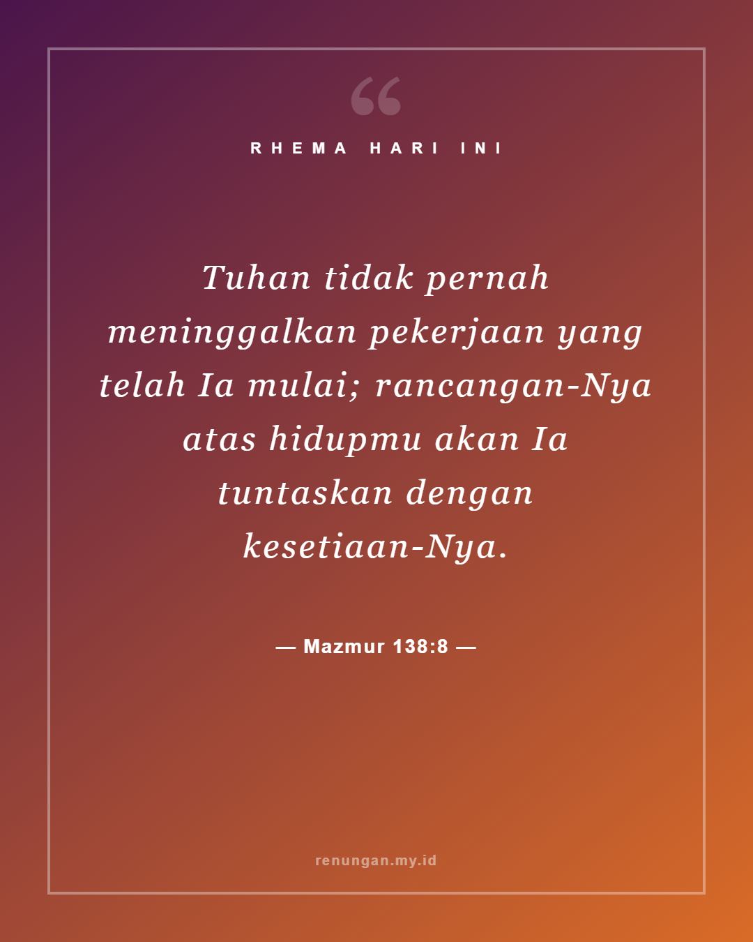 Mazmur 138:8