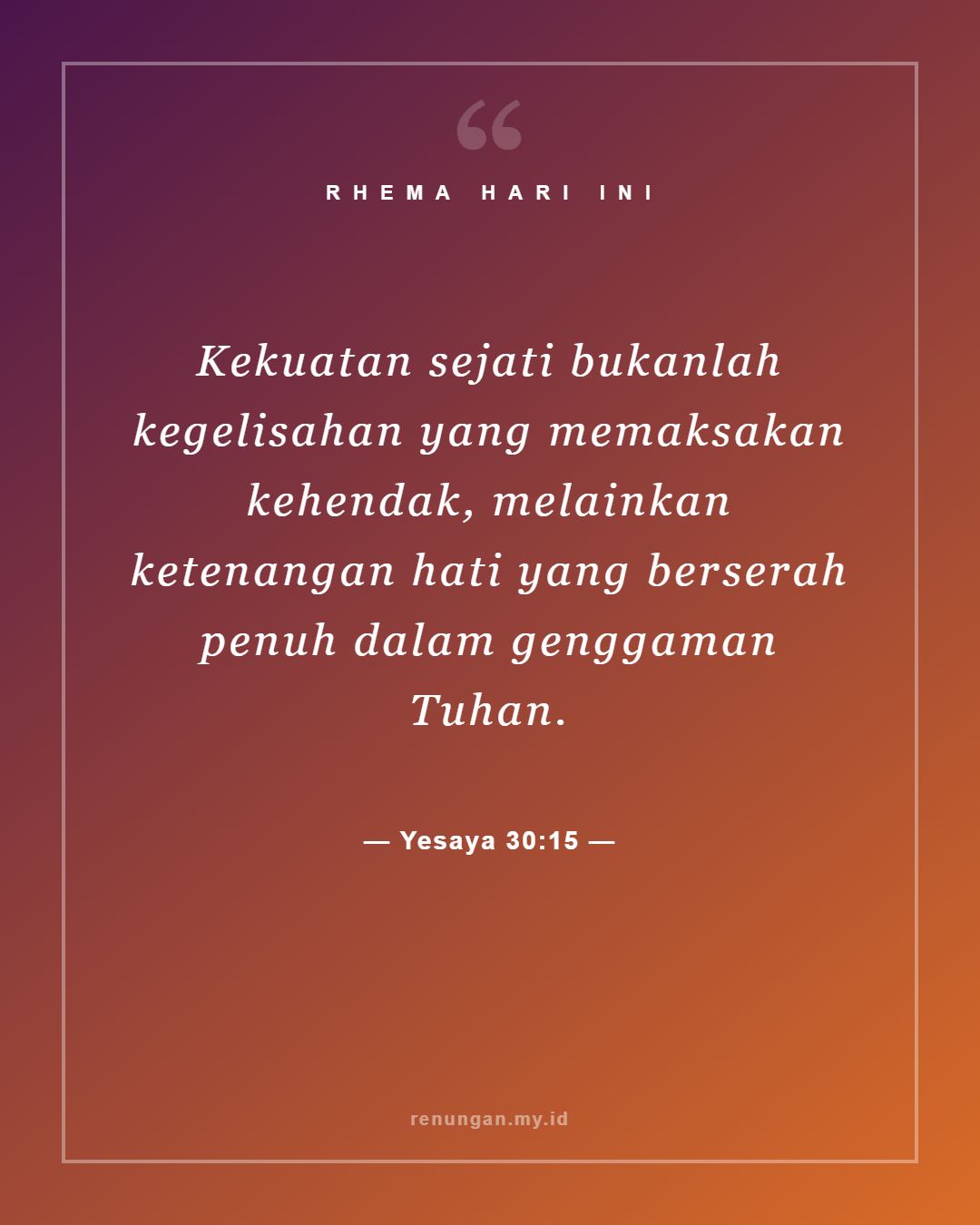 Yesaya 30:15