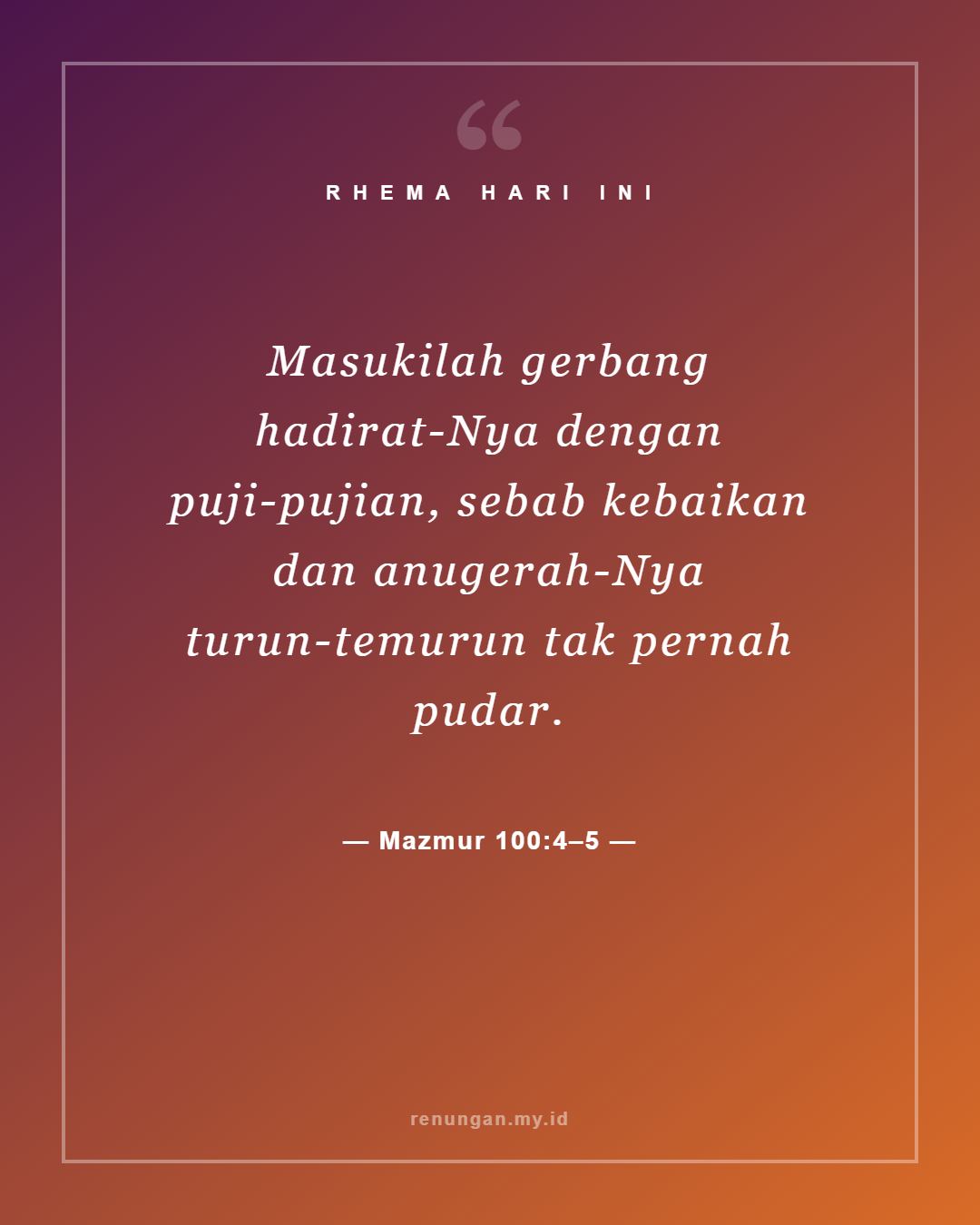 Mazmur 100:4–5