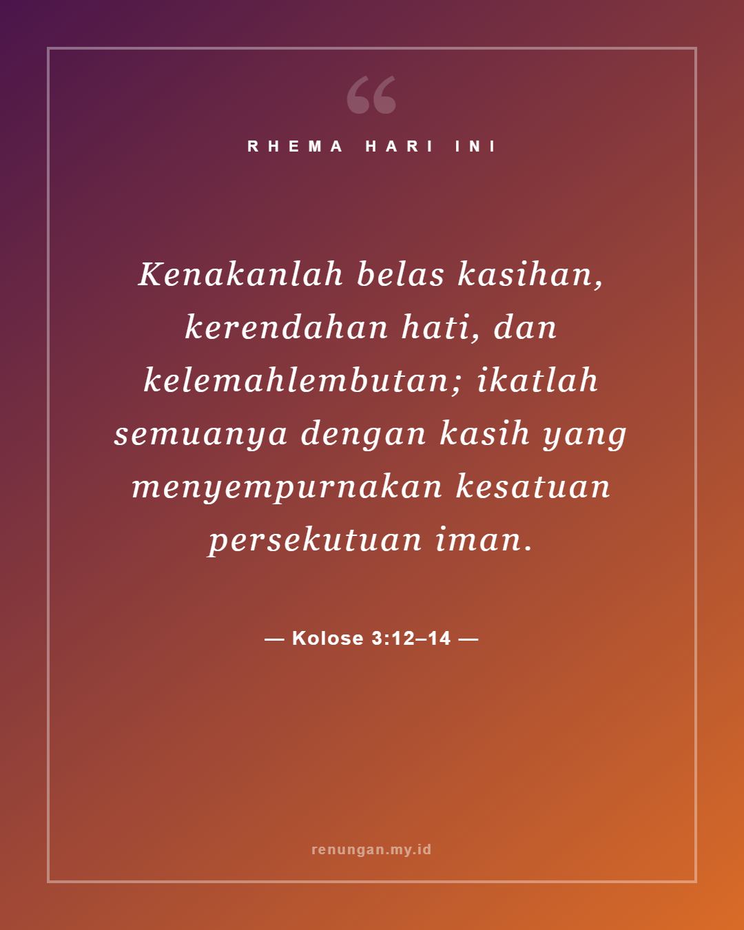 Kolose 3:12–14