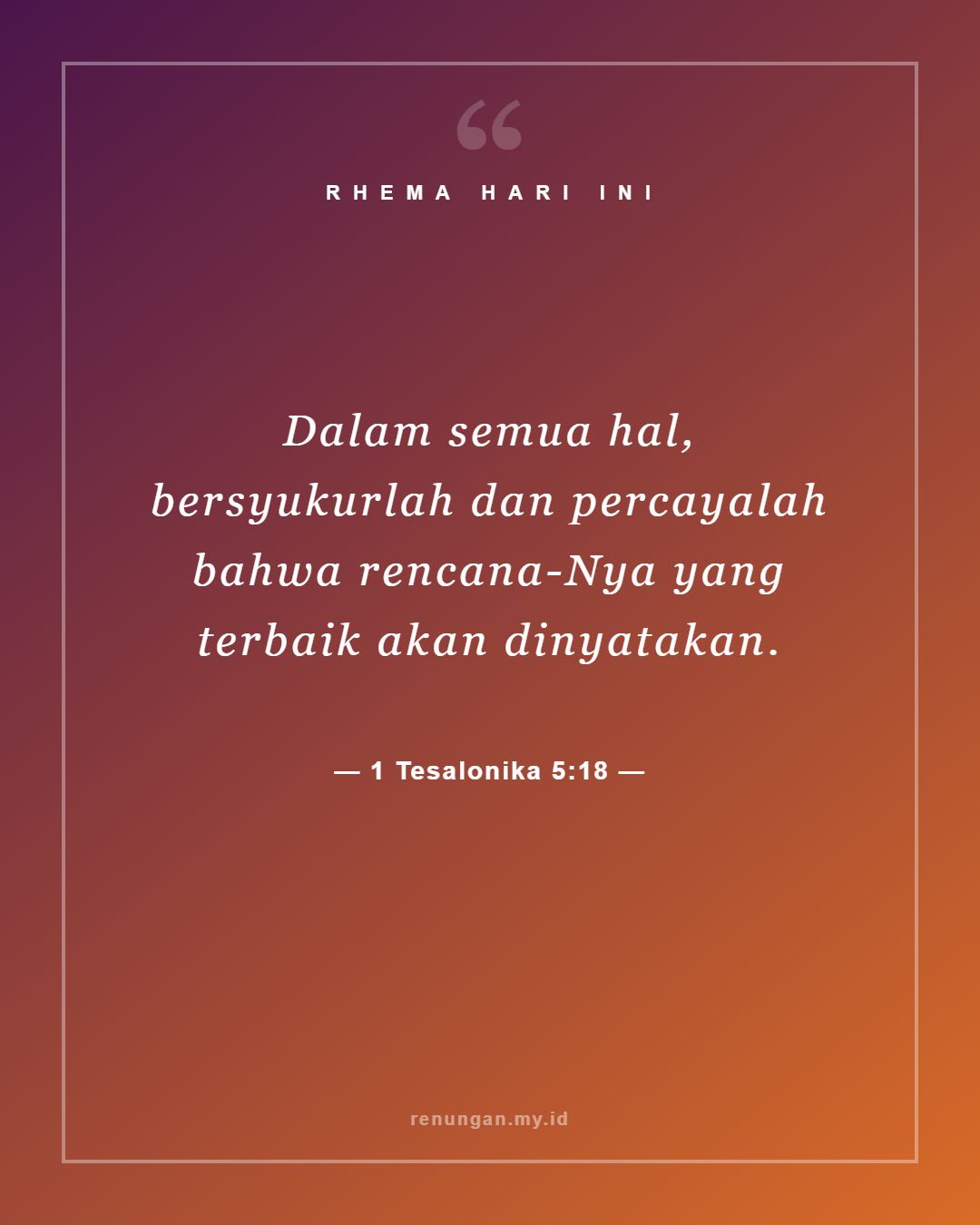 1 Tesalonika 5:18