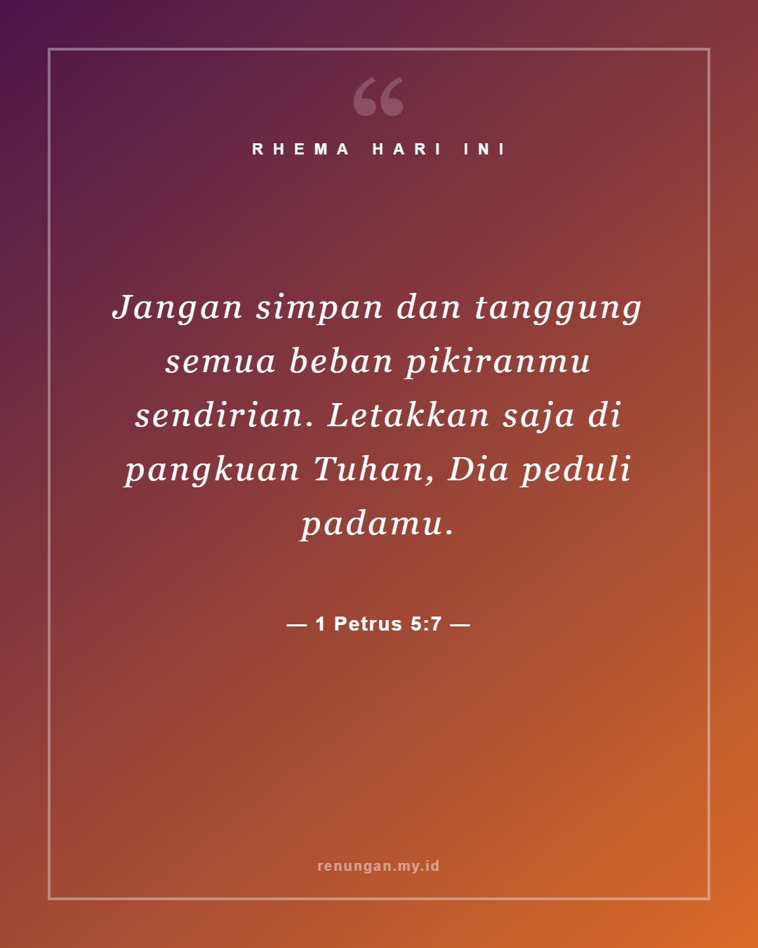 1 Petrus 5:7