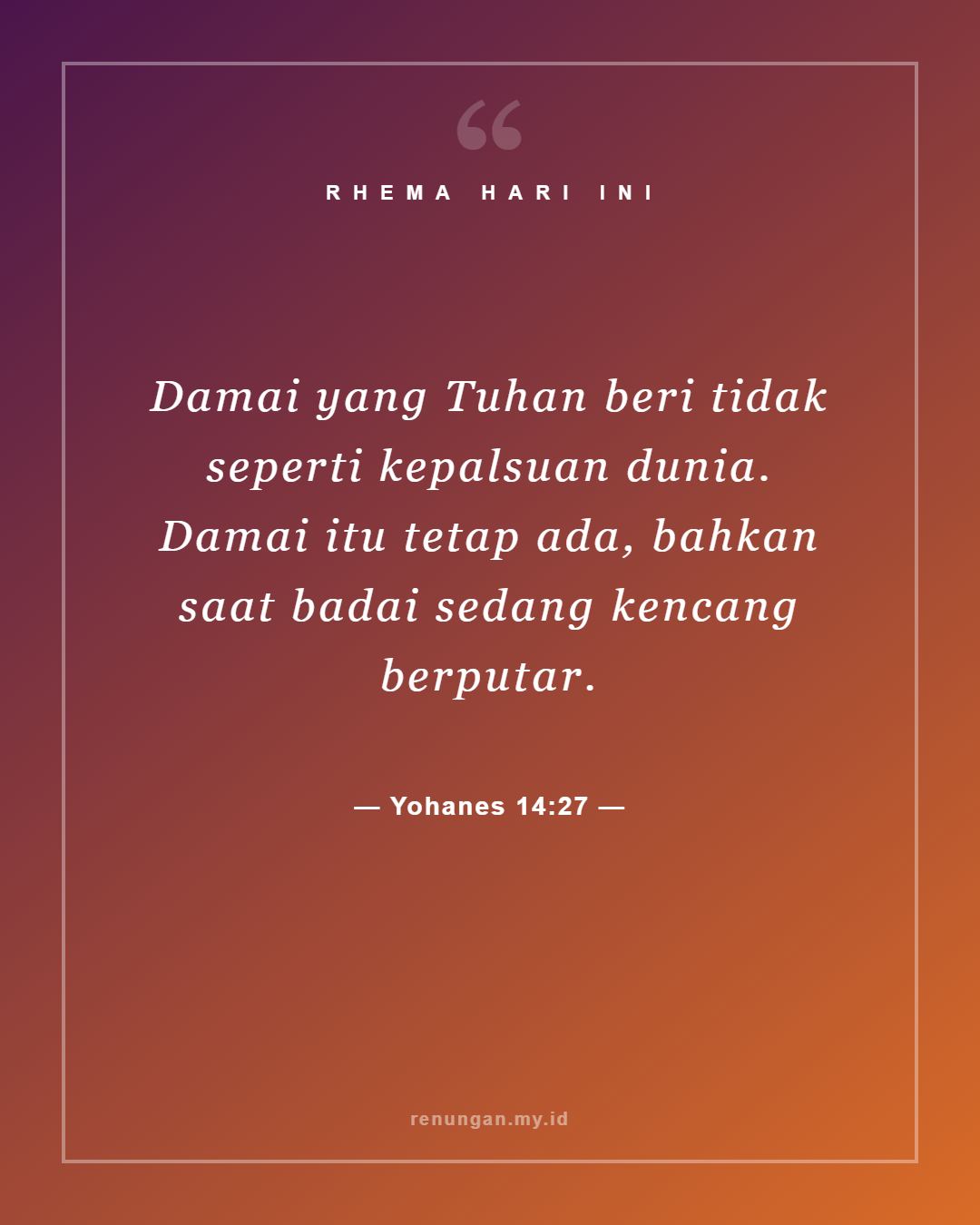 Yohanes 14:27