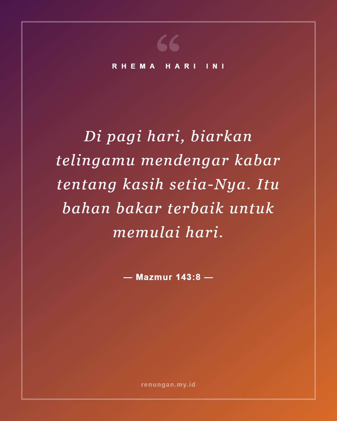 Mazmur 143:8
