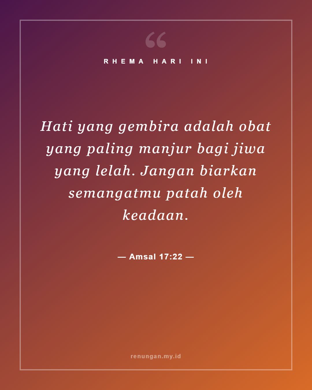 Amsal 17:22