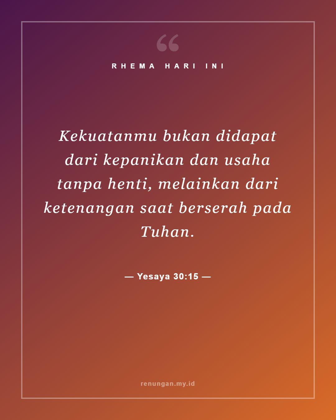 Yesaya 30:15