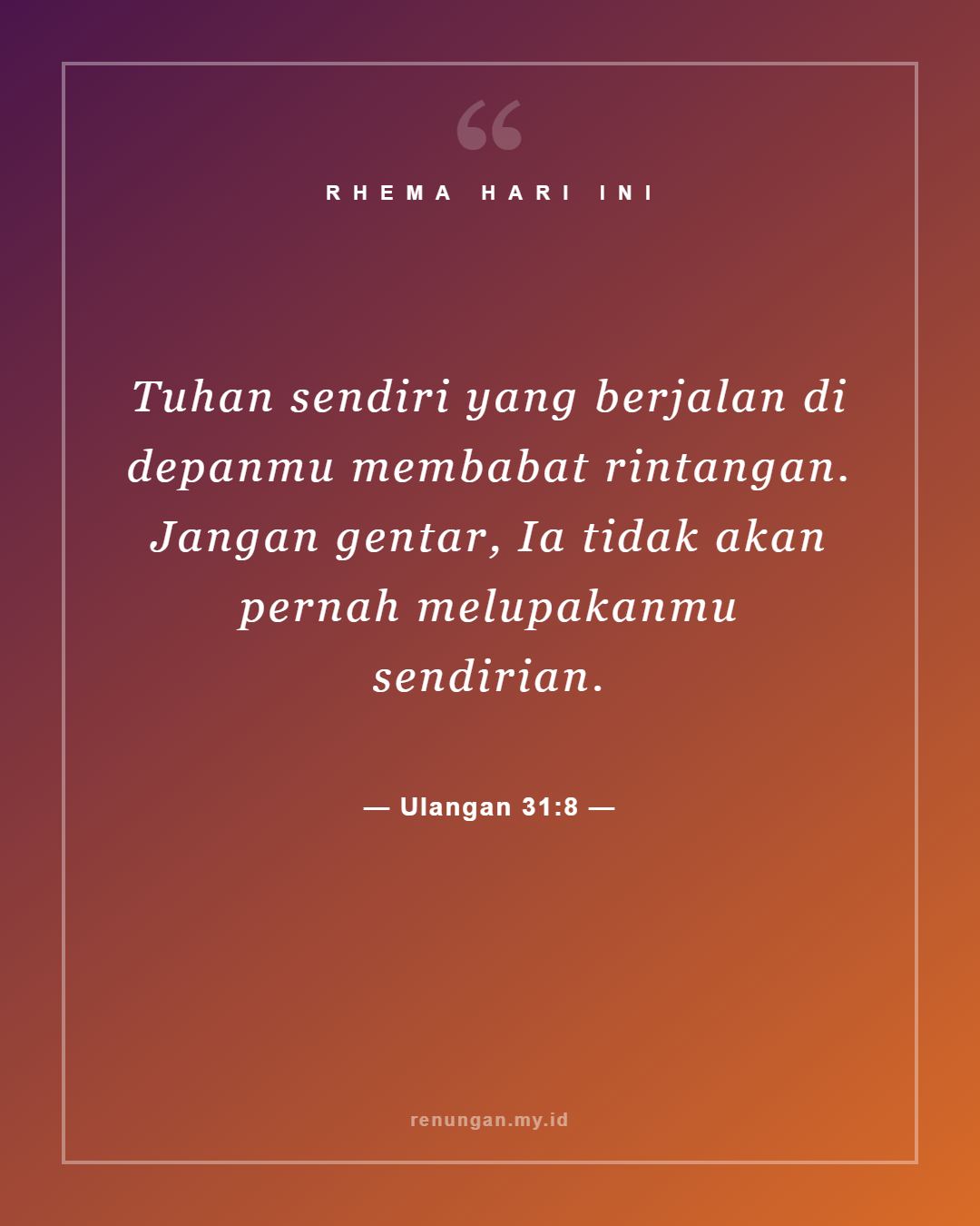 Ulangan 31:8