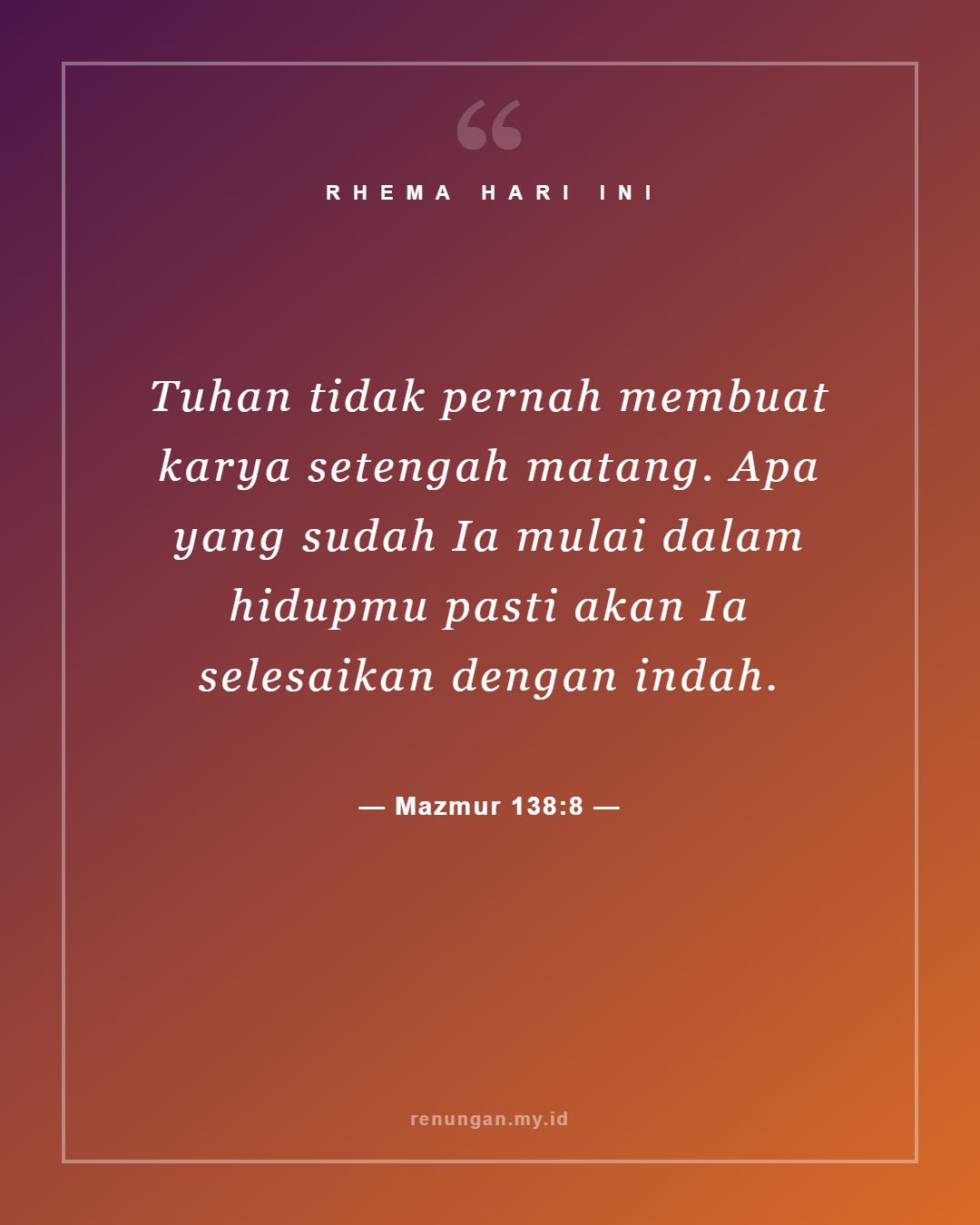Mazmur 138:8