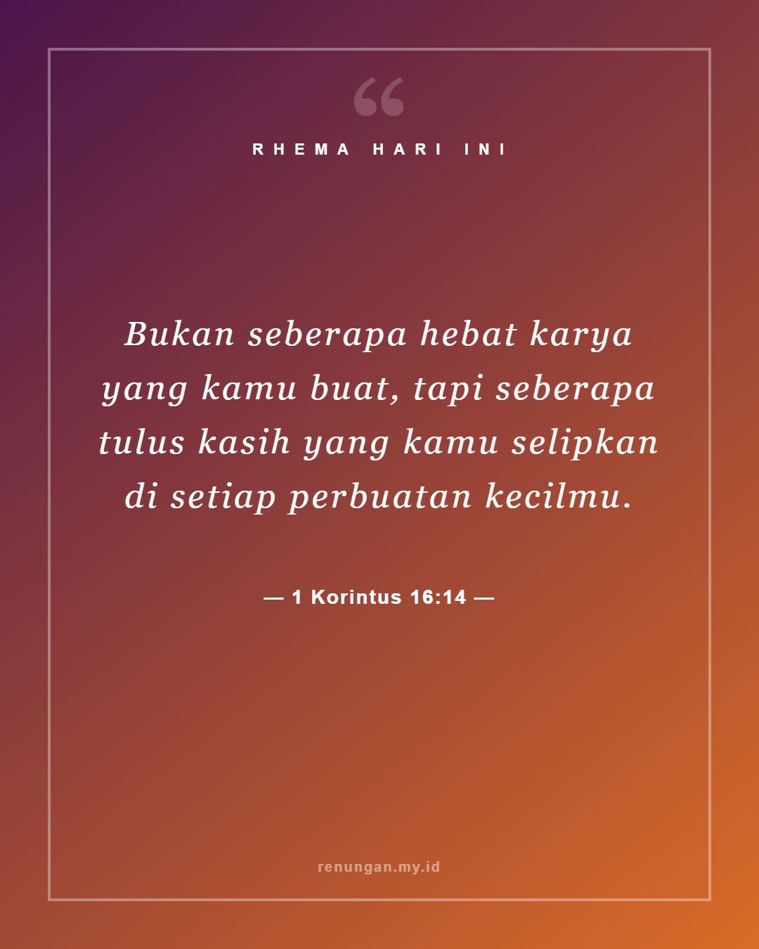 1 Korintus 16:14