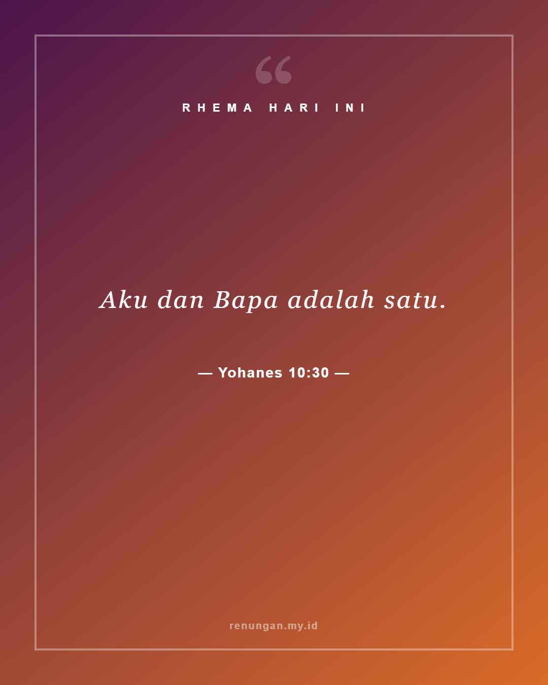 Yohanes 10:30