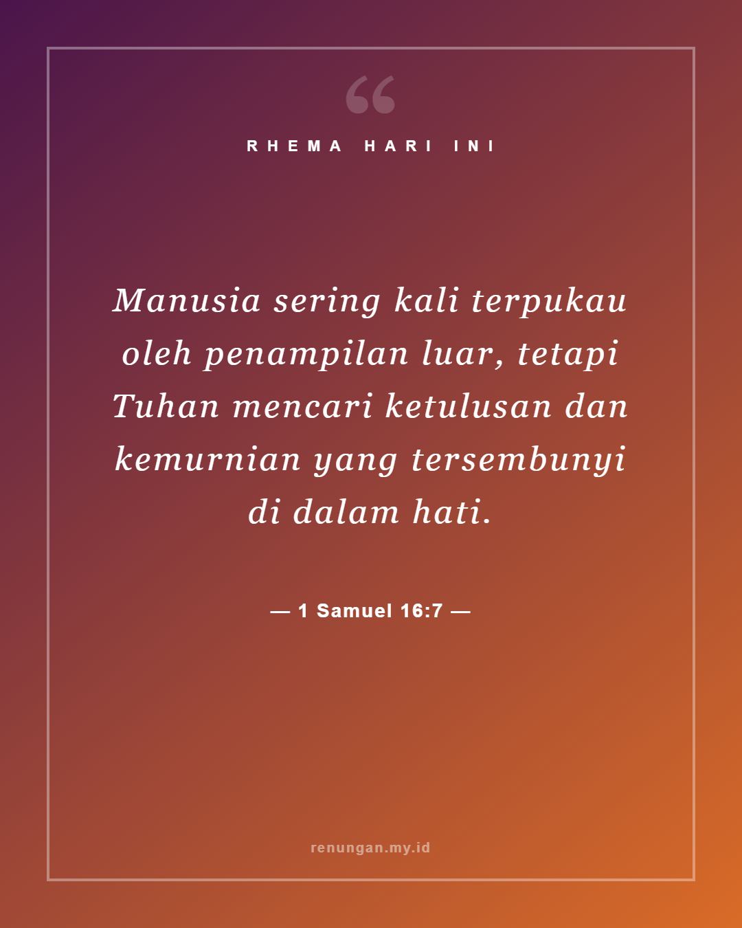 1 Samuel 16:7