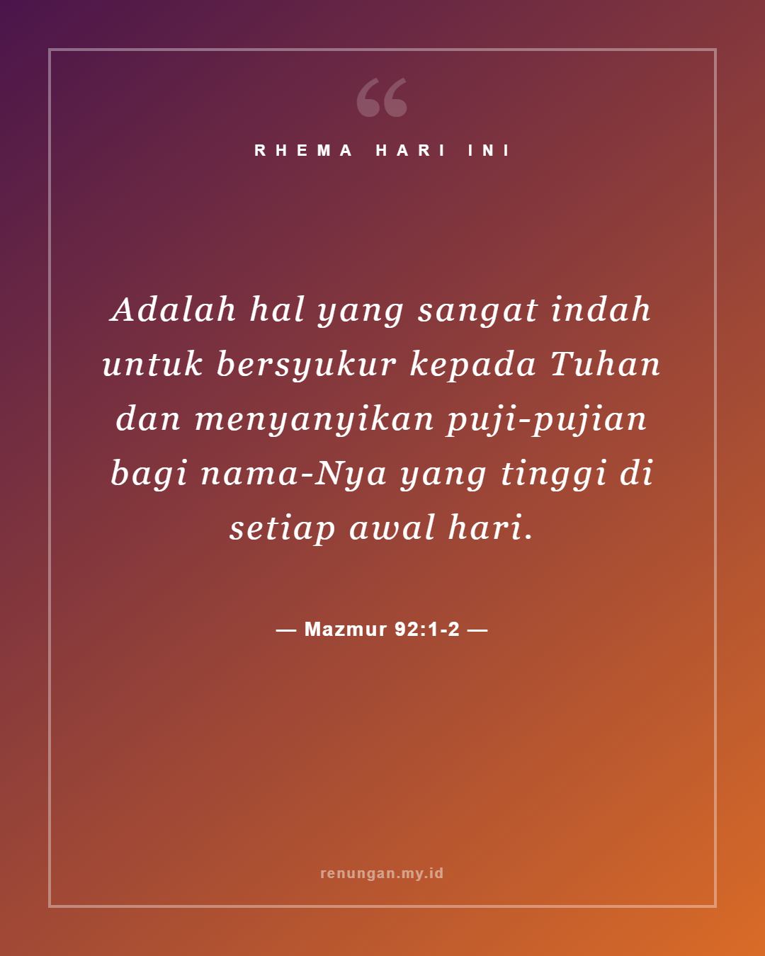 Mazmur 92:1-2