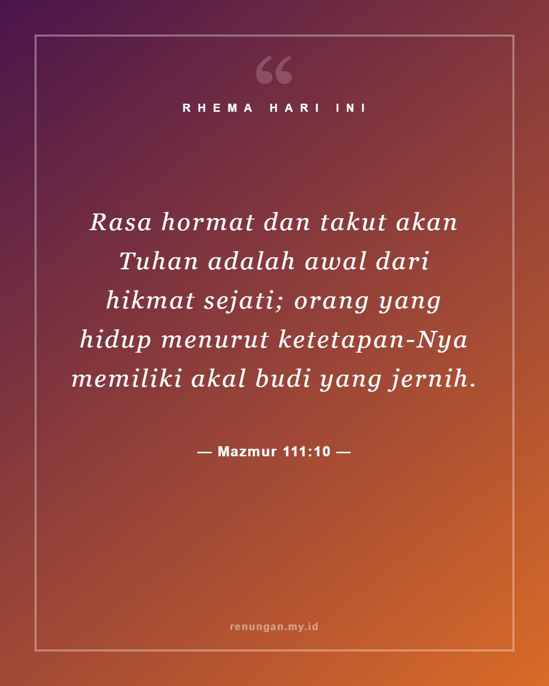 Mazmur 111:10