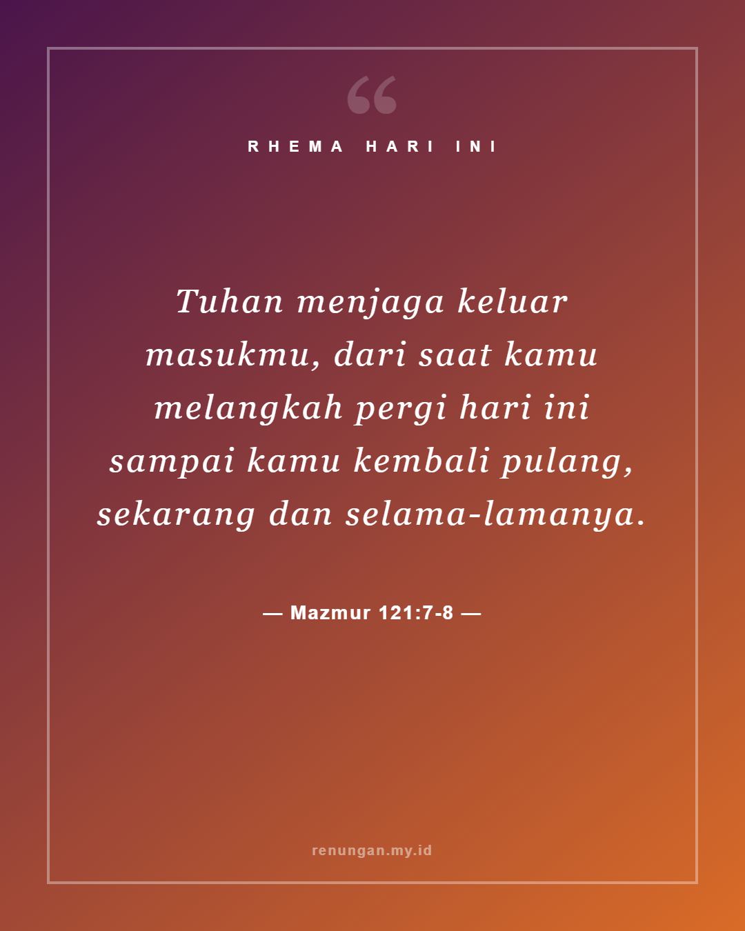 Mazmur 121:7-8