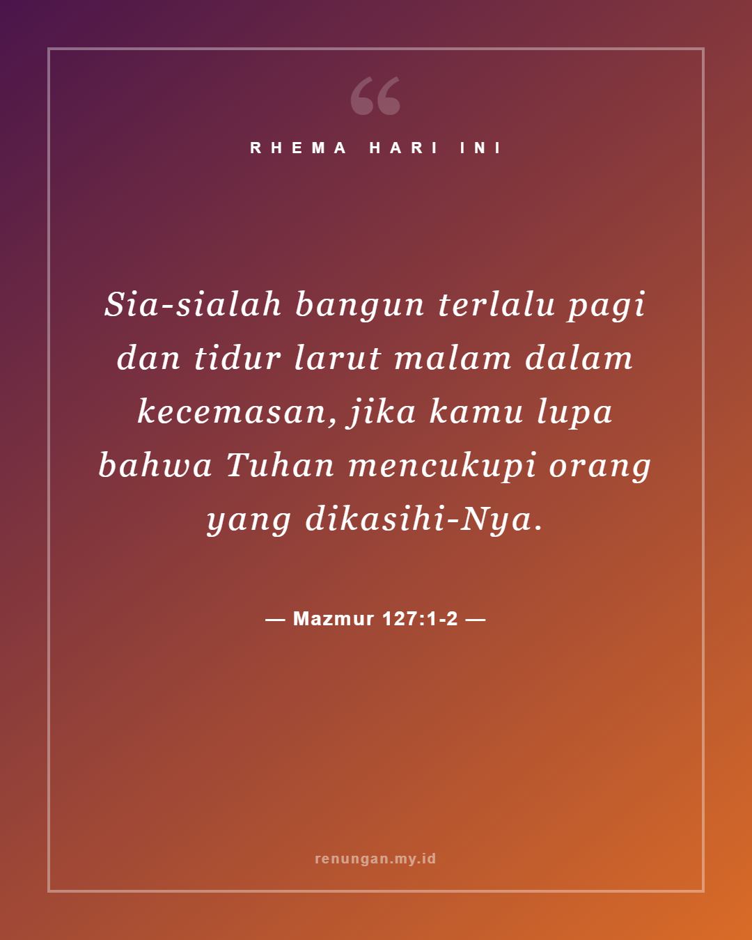 Mazmur 127:1-2