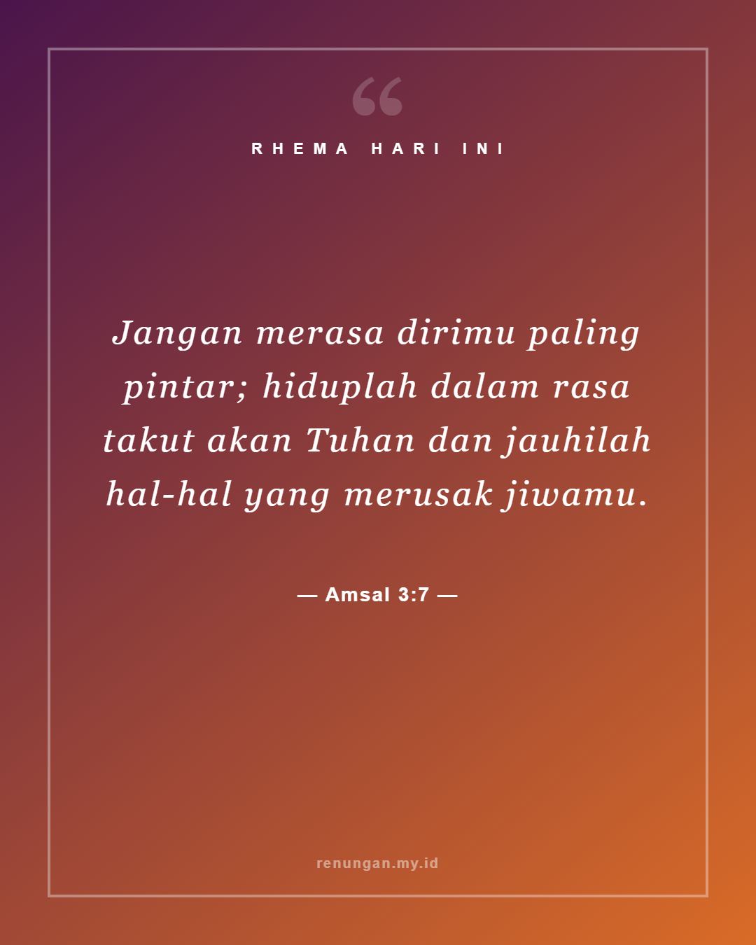 Amsal 3:7