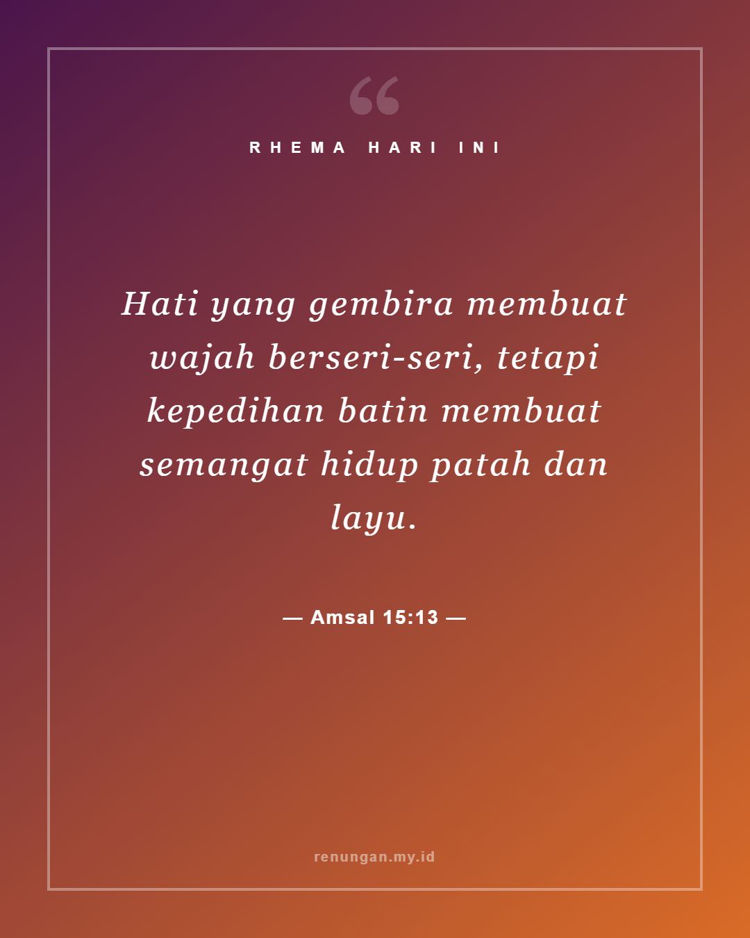Amsal 15:13