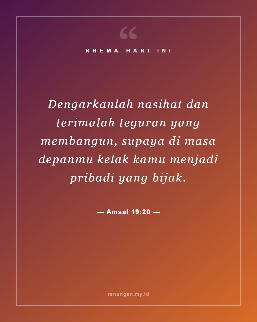 Amsal 19:20