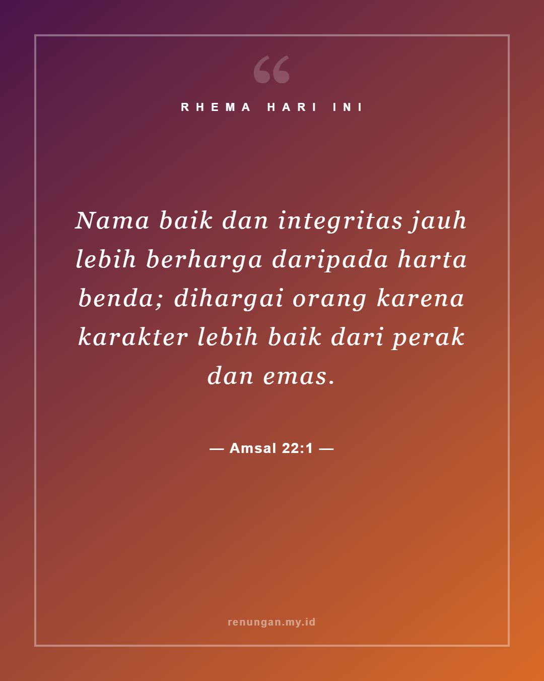 Amsal 22:1