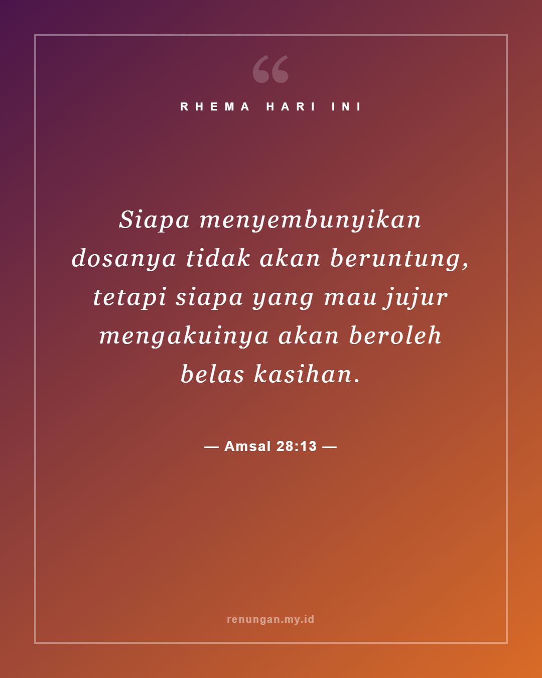 Amsal 28:13