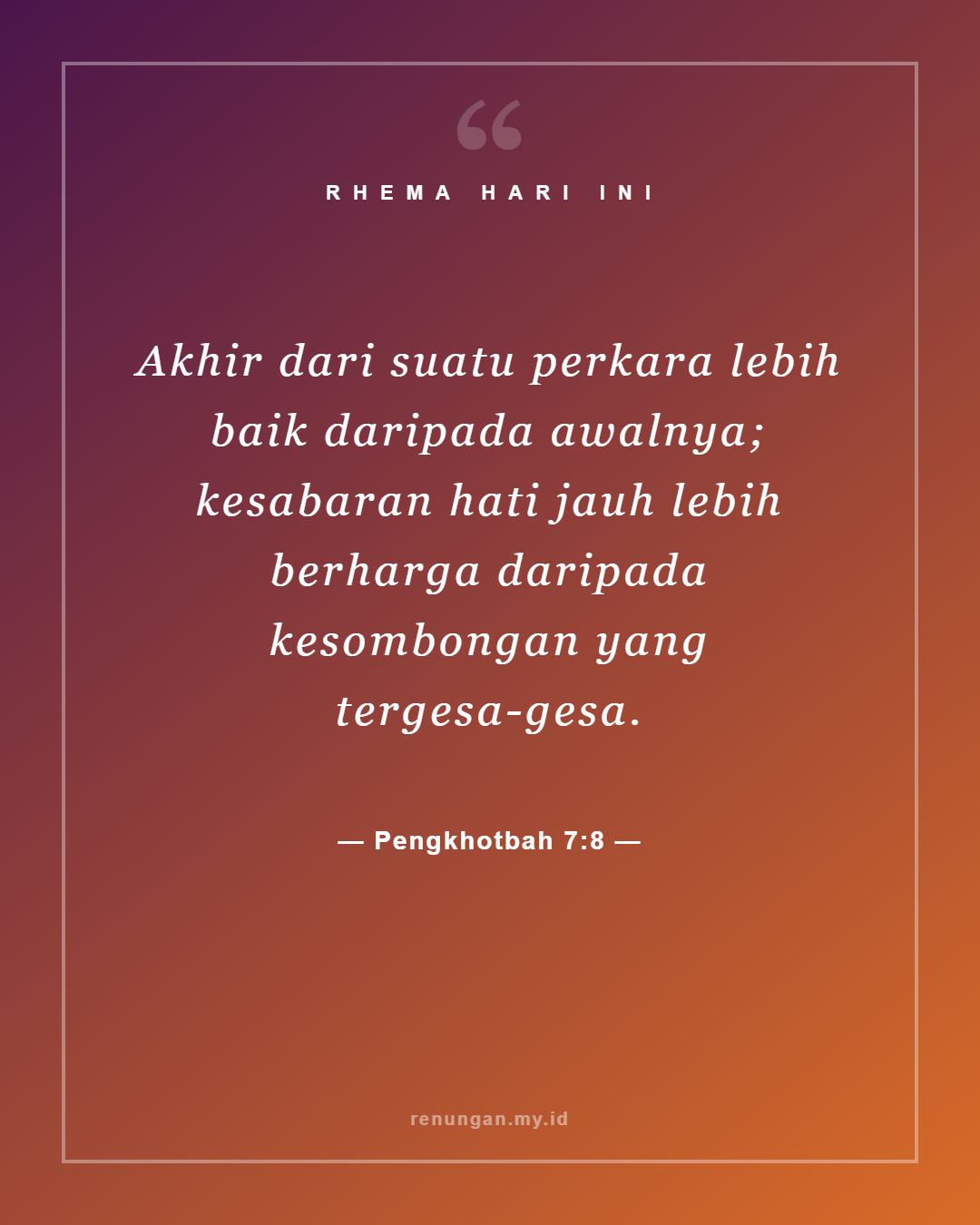 Pengkhotbah 7:8