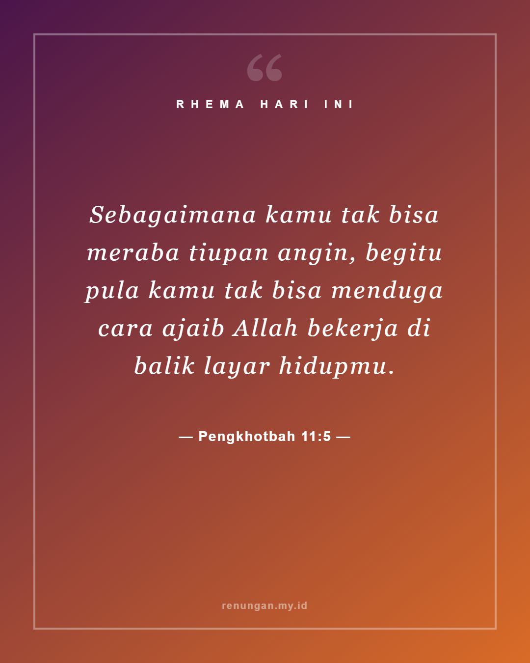 Pengkhotbah 11:5