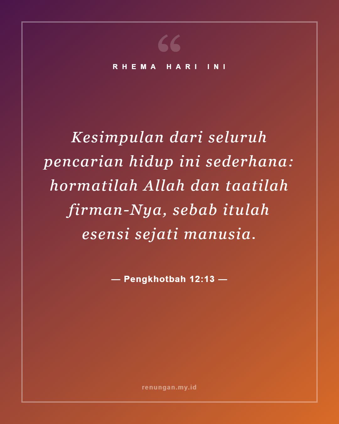 Pengkhotbah 12:13