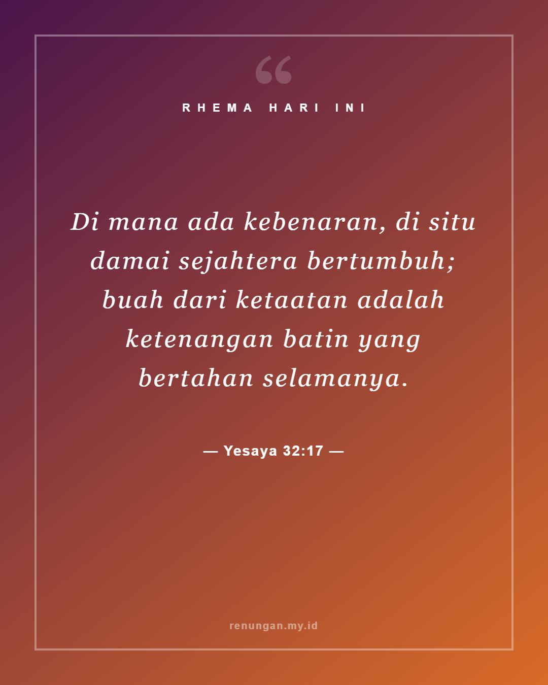 Yesaya 32:17