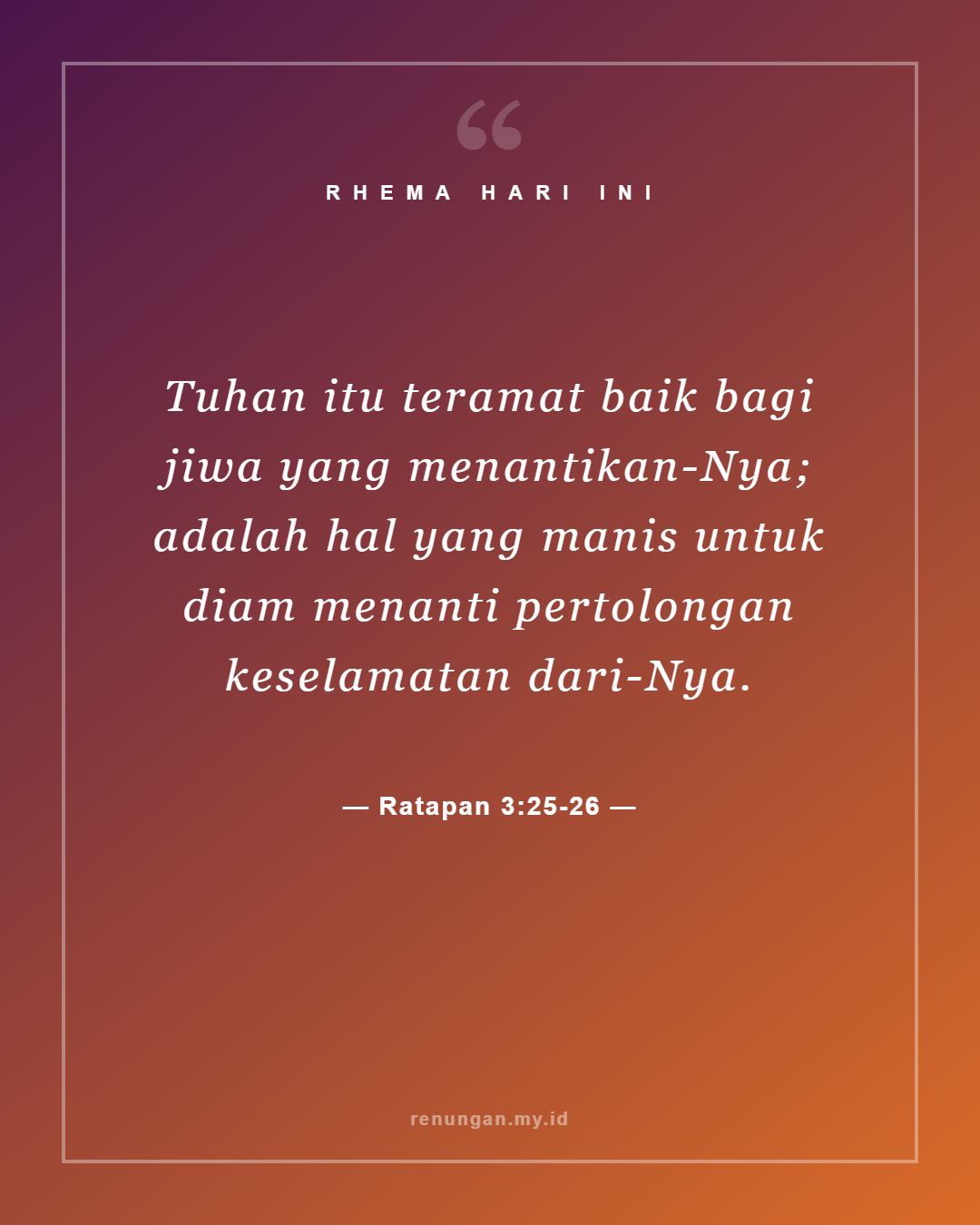 Ratapan 3:25-26
