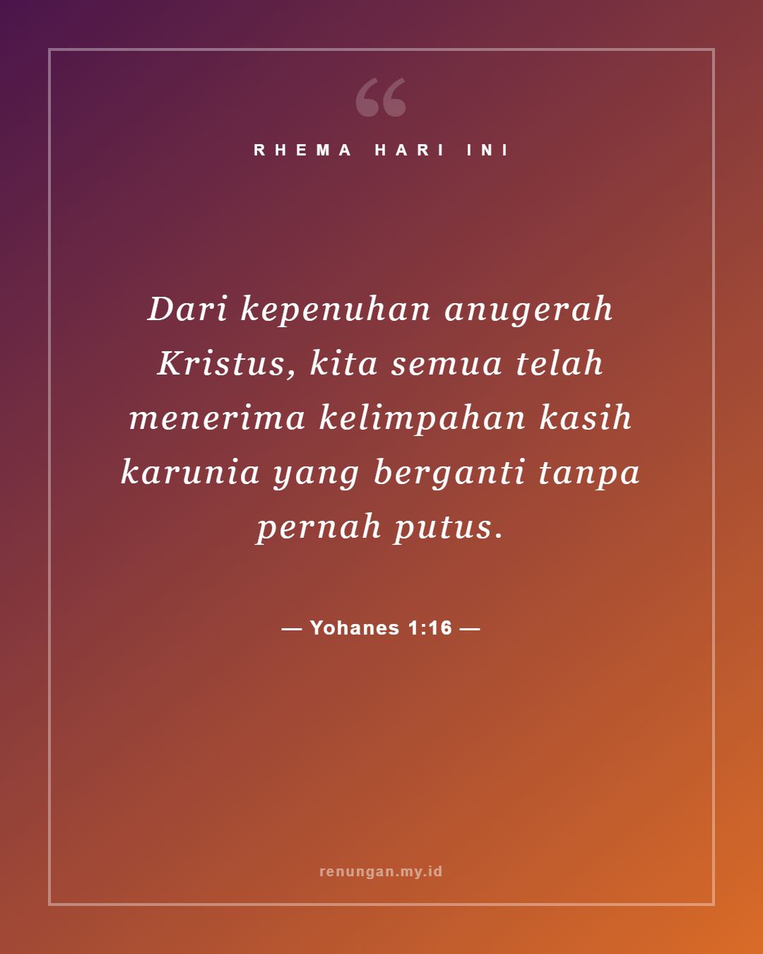 Yohanes 1:16