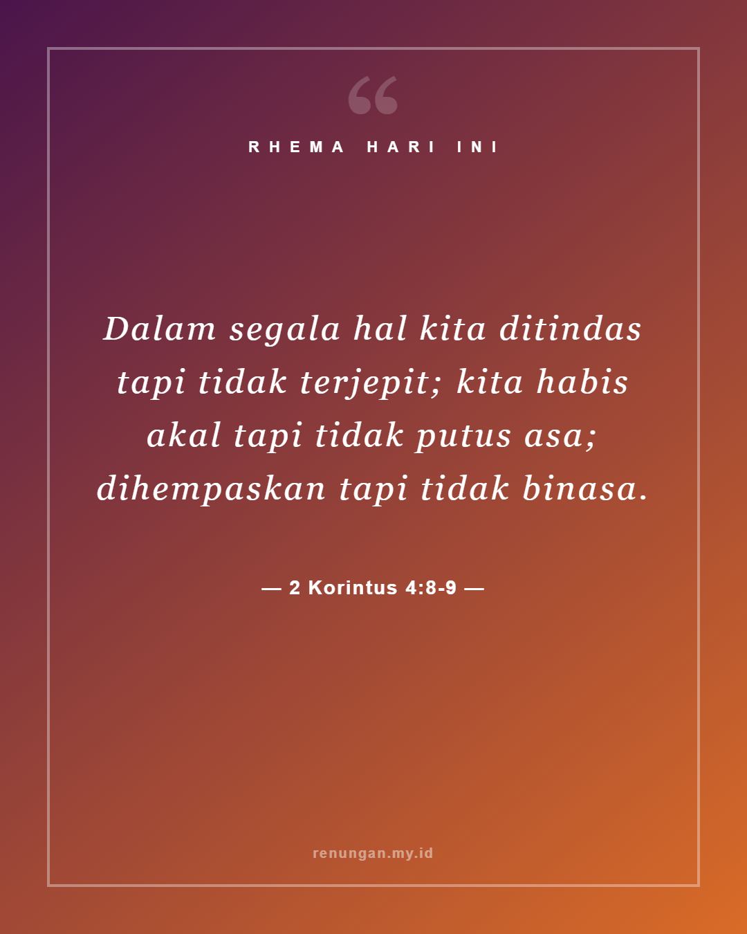 2 Korintus 4:8-9