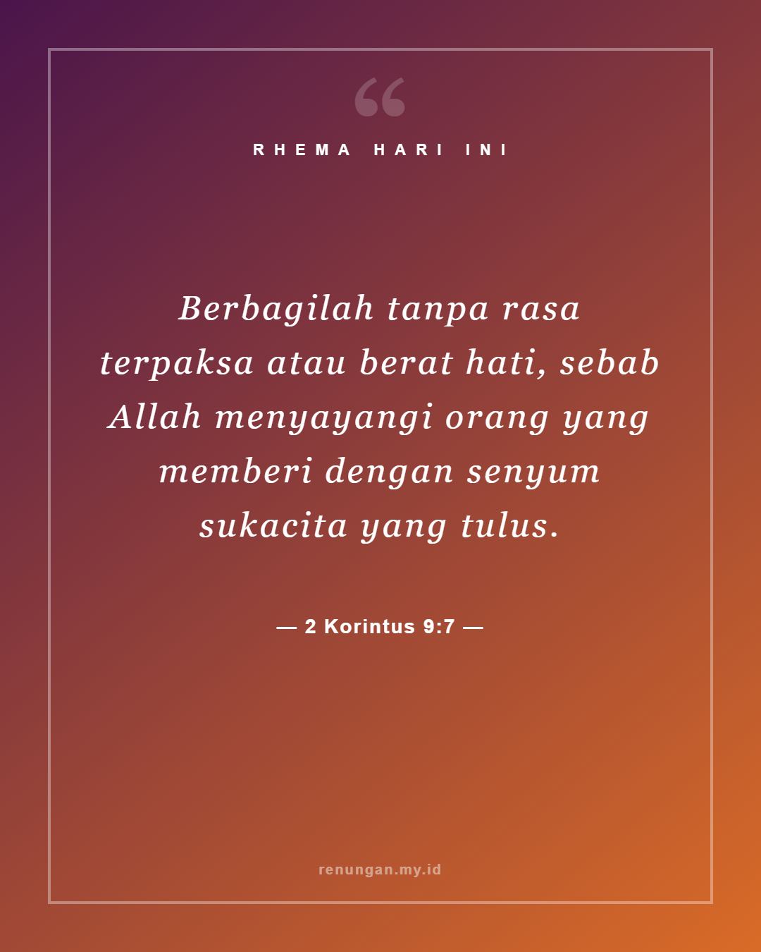 2 Korintus 9:7