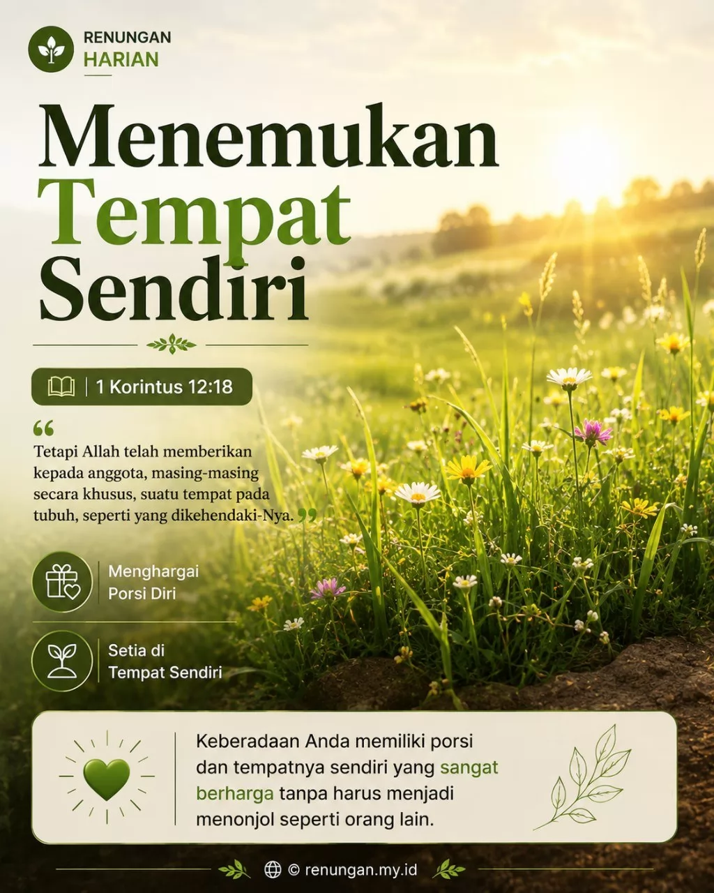 MENEMUKAN TEMPAT SENDIRI