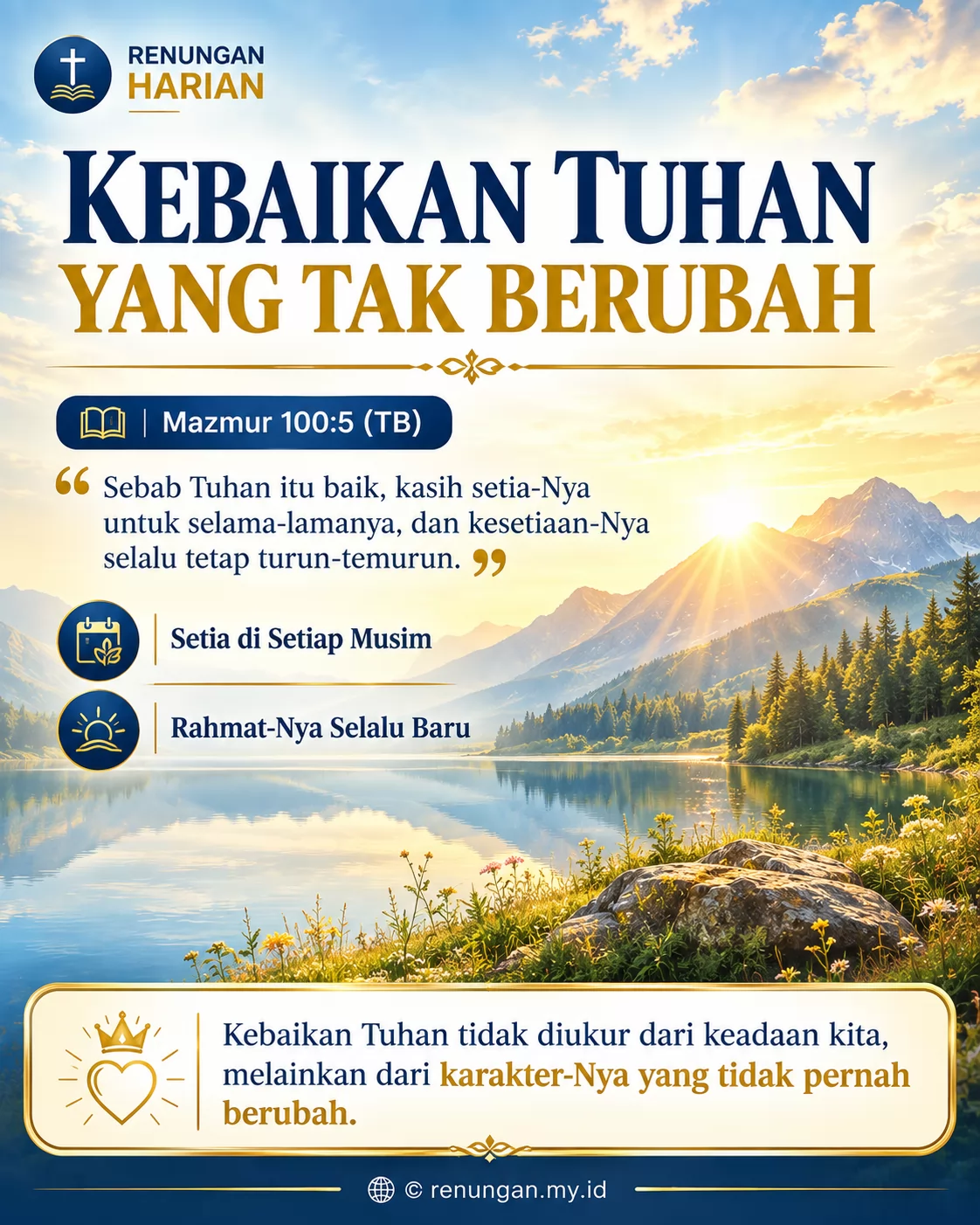 KEBAIKAN TUHAN YANG TAK BERUBAH