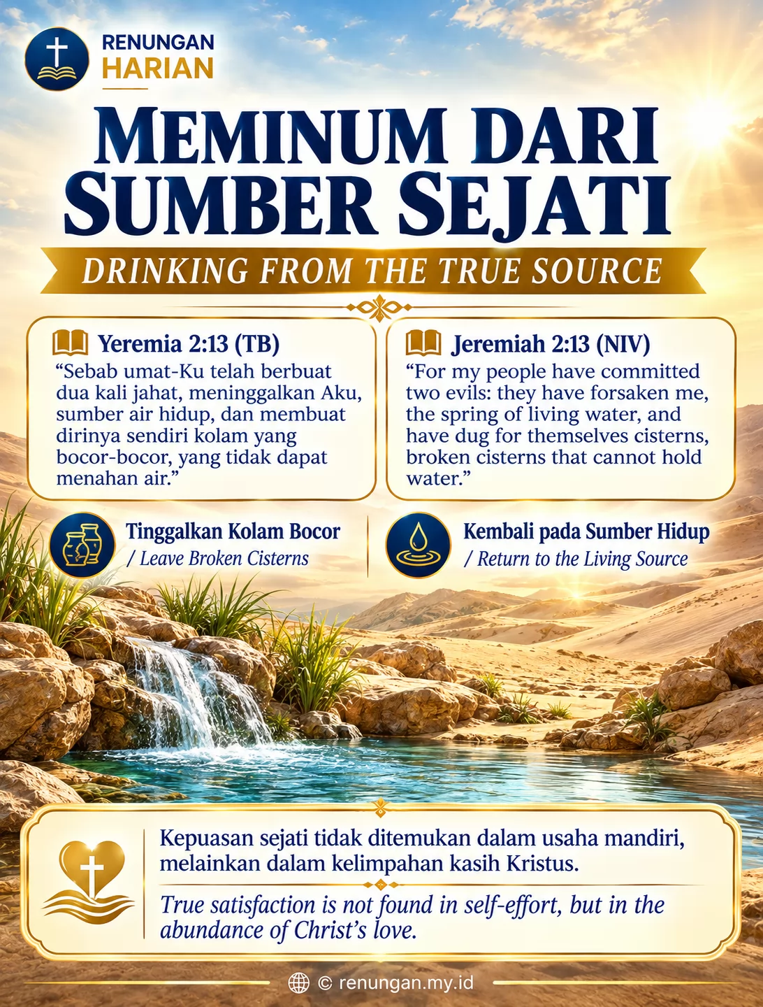 DRINKING FROM THE TRUE SOURCE