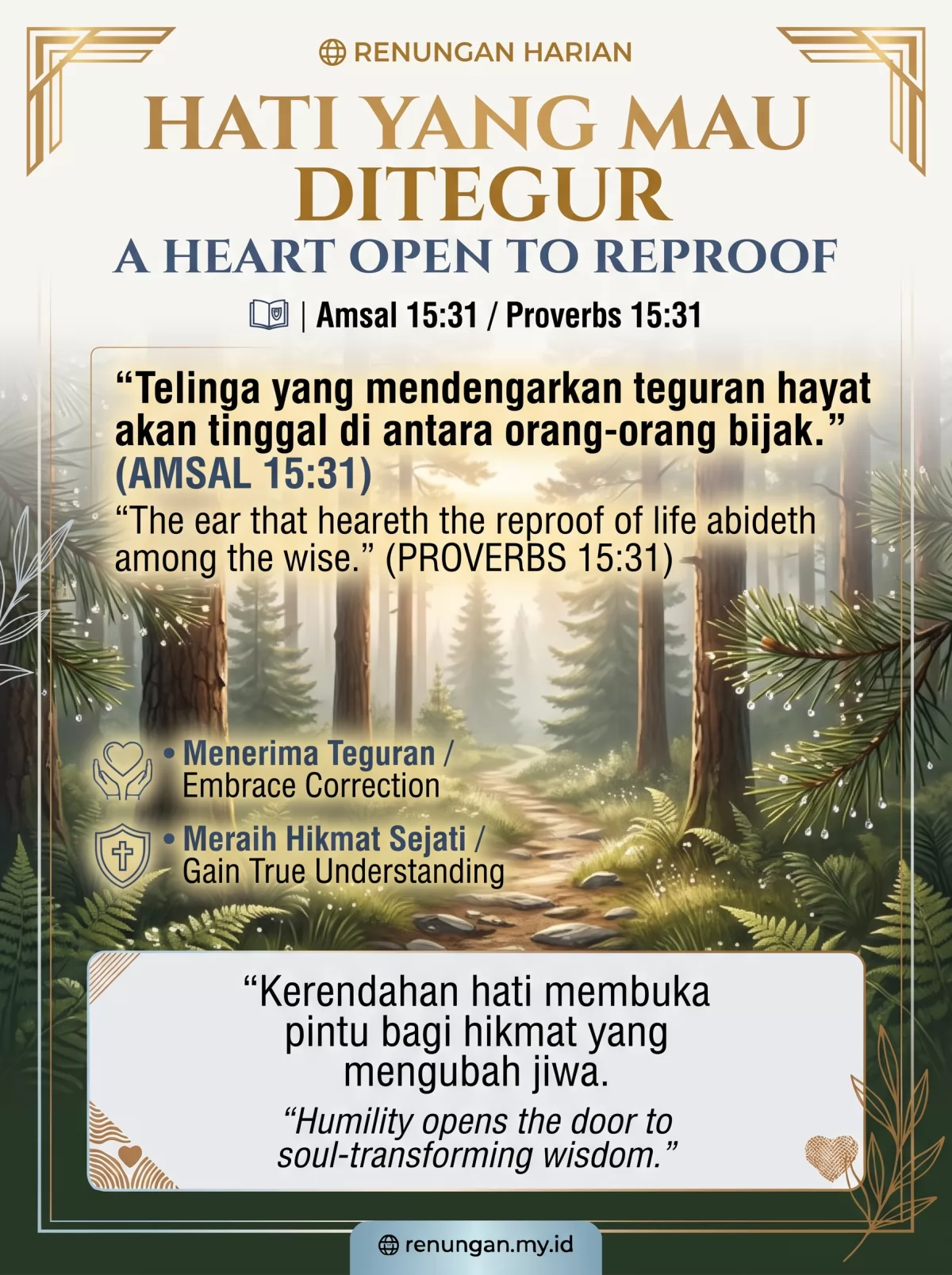 A HEART OPEN TO REPROOF